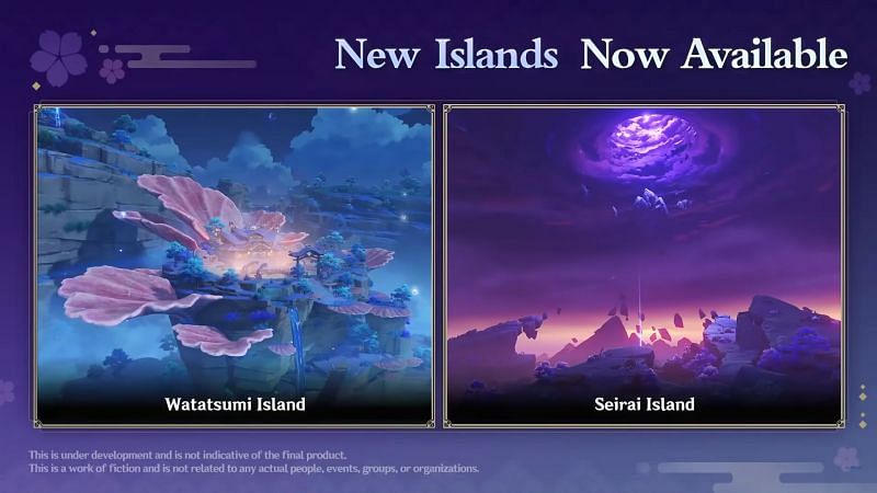 New islands in Genshin Impact 2.1 (image via miHoYo)
