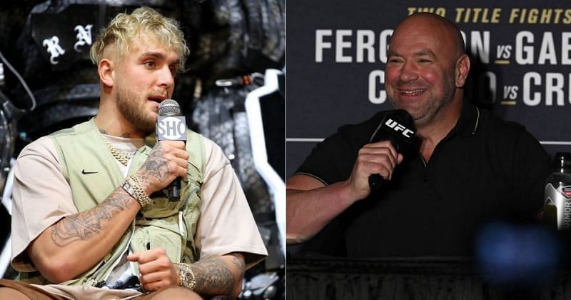 Jake Paul (left) and Dana White (right)