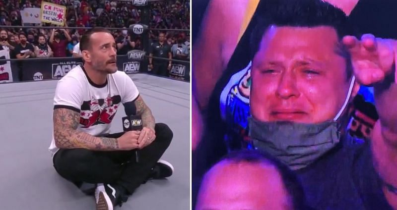A fan can be seen crying during CM Punk&#039;s big return