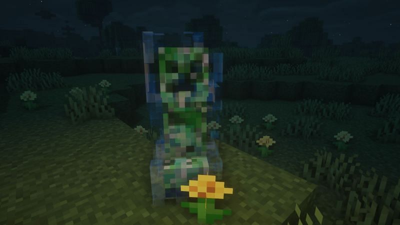Charged creepers can be farmed using lightning rods (Image via Minecraft)