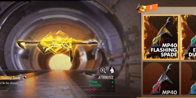 Flashing Spade gun skin (Image via Free Fire)