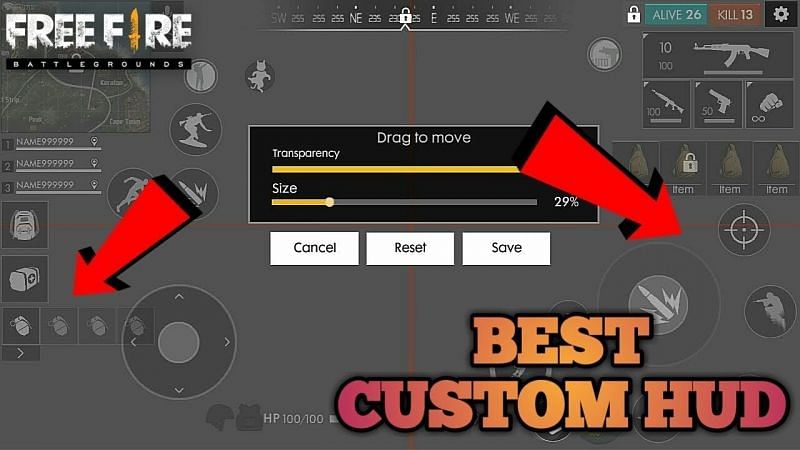 Custom HUD in Free Fire (Image via LEGENDARY SMASHER YT)