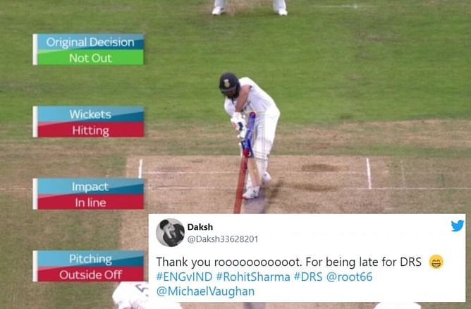 "1 second ki keemat tum hi janoge Root saheb" - Fans react after Rohit Sharma is saved by a DRS timer on Day 3 at Headingley