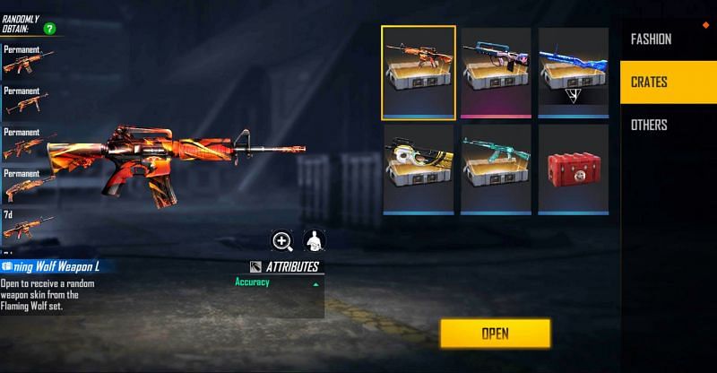 The Flaming Wolf Weapon Loot Crate (Image via Free Fire)