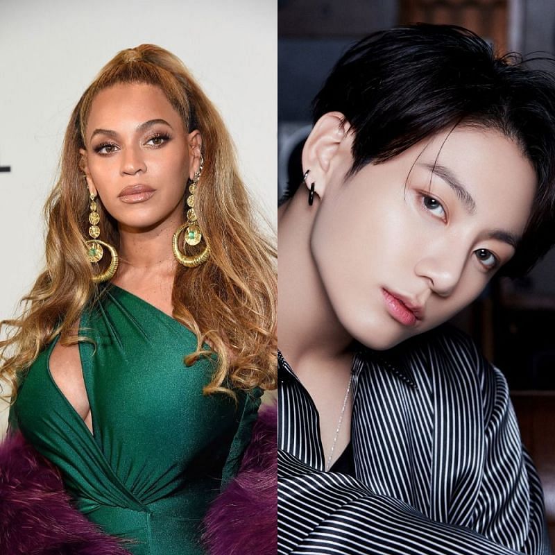 Beyonc&eacute; at Barclays Center and Jungkook BE Concept photo (Images via Google and Twitter/BigHit)