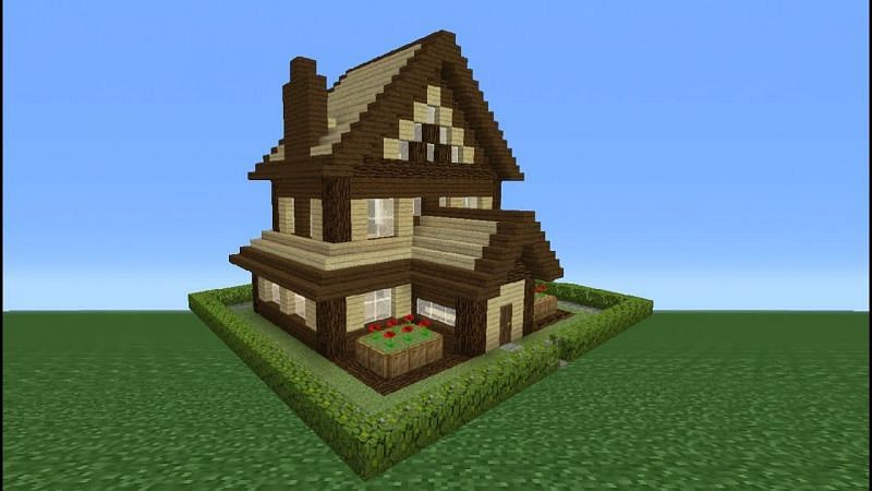 A simple wooden house (Image via TSMC - Minecraft on YouTube)