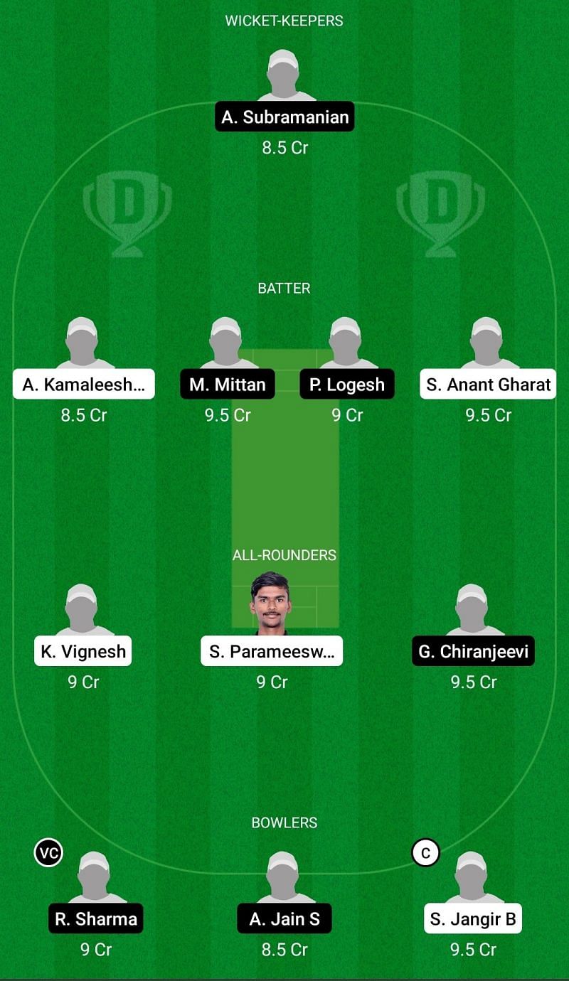 Dream11 Team for Lions XI vs Sharks XI - Pondicherry T20 2021 Match 21.