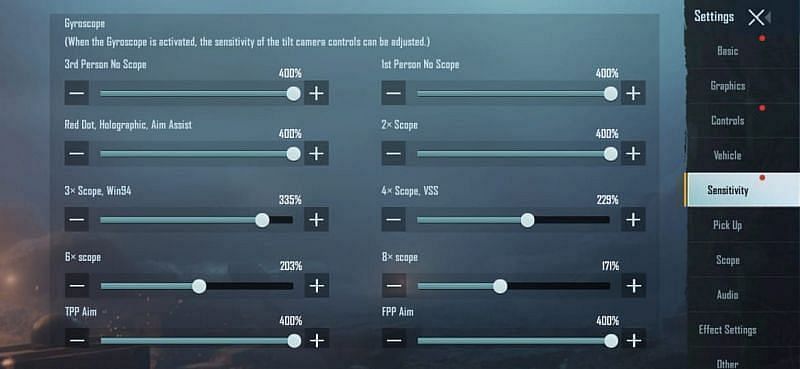 Players can modify the Gyroscope sensitivity in BGMI (Image via Krafton)