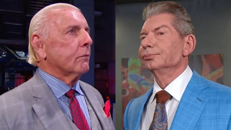 Ric Flair (left); Vince McMahon (right)