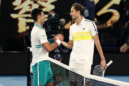 Novak Djokovic and Daniil Medvedev at the 2021 Australian Open