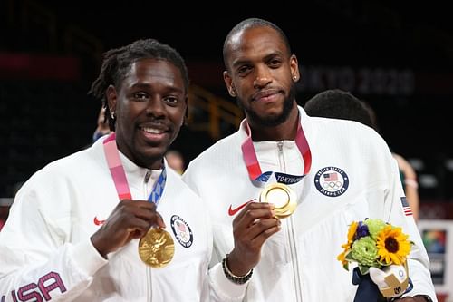 Jrue Holiday and Khris Middeton at the 2020 Tokyo Olympics