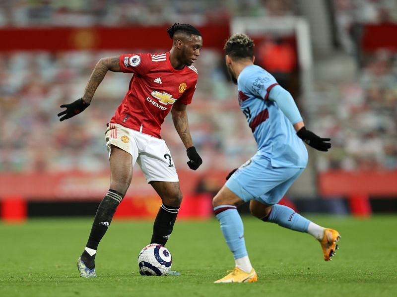 Aaron Wan-Bissaka in action for Manchester United