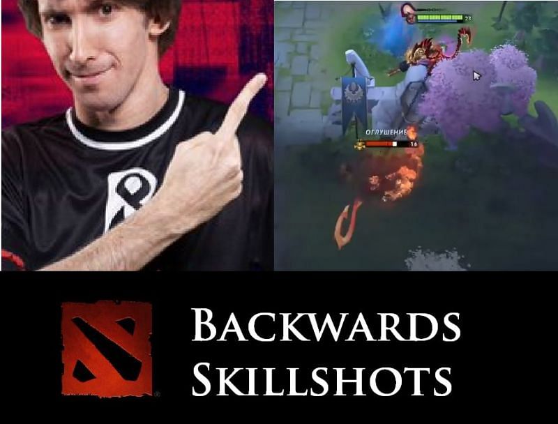 Backwards skillshots are a rare trickshot in pro Dota 2 because of their unreliability (image via Valve)