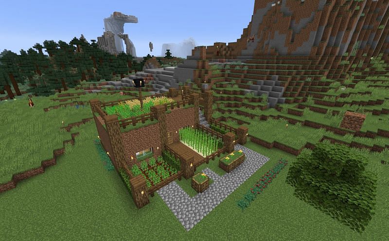 An advanced dirt house (Image via Minecraft)