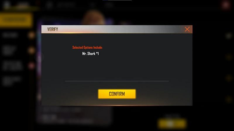 You should click confirm button to verify your selection. (Image via Free Fire)