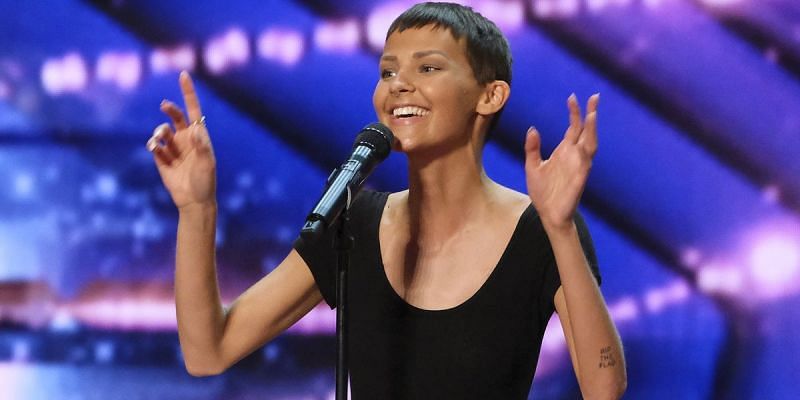 One of the AGT Golden Buzzer acts, Nightbirde, exited the show earlier this month (Image via America&#039;s Got Talent/NBC)