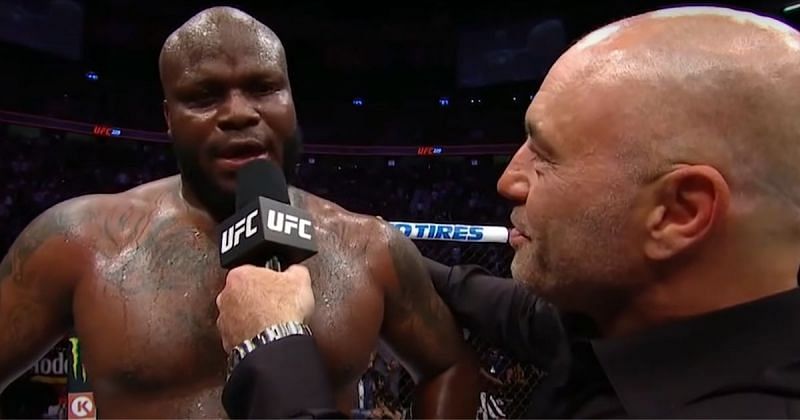 Derrick Lewis with Joe Rogan during his post-fight interview at UFC 229 [Credits: UFC - Ultimate Fighting Championship on YouTube]