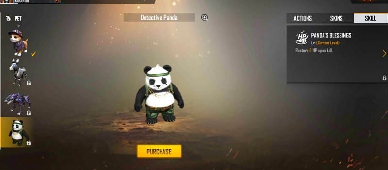 Detective Panda and his Panda&#039;s Blessings skill (Image via Free Fire)