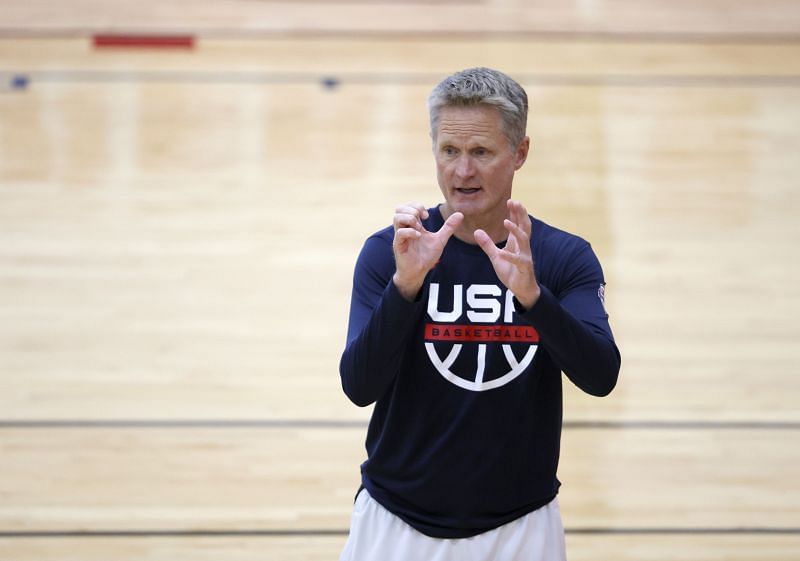 Assistant coach Steve Kerr of the 2021 USA Basketball Men&#039;s National Team.