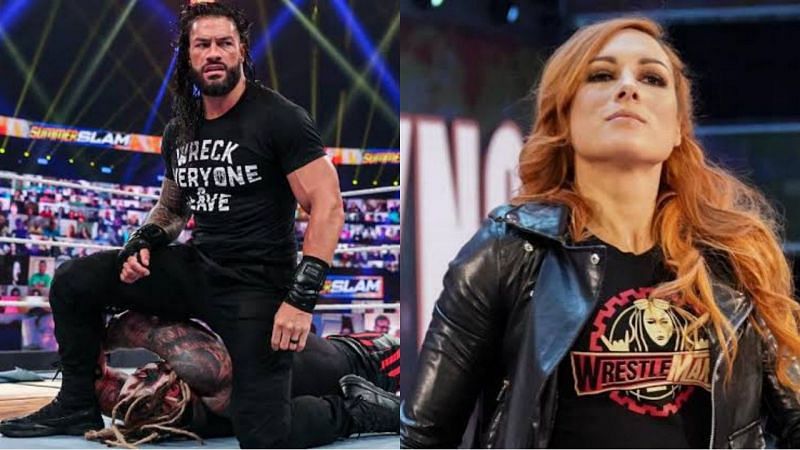 WWE यूनिवर्सल चैंपियन रोमन रेंस और बैकी लिंच