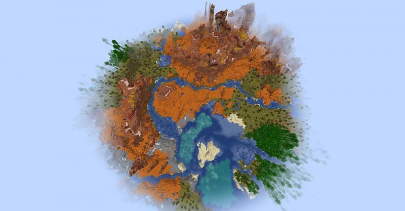 Some crazy world generation found in a Minecraft 1.18 snapshot (Image via Twitter)