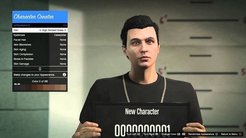 The character creation menu in GTA Online (Image via BarkingPalsy, YouTube)