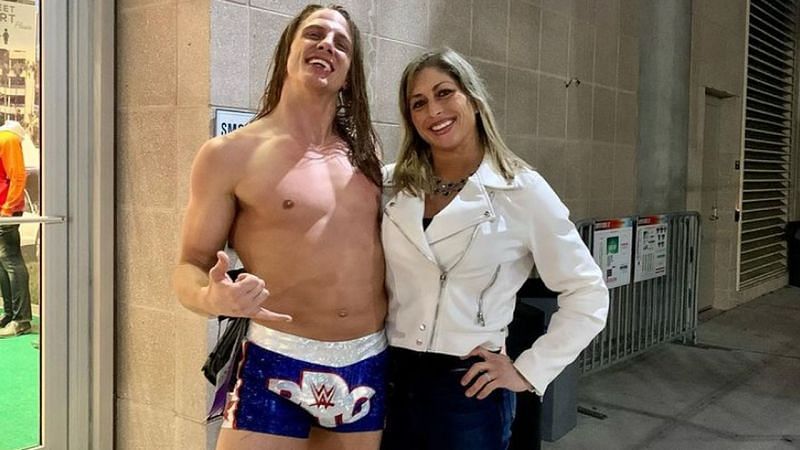 WWE Superstar Riddle and his wife, Lisa Rennie