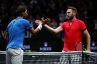 Rafael Nadal (L) and Jack Sock