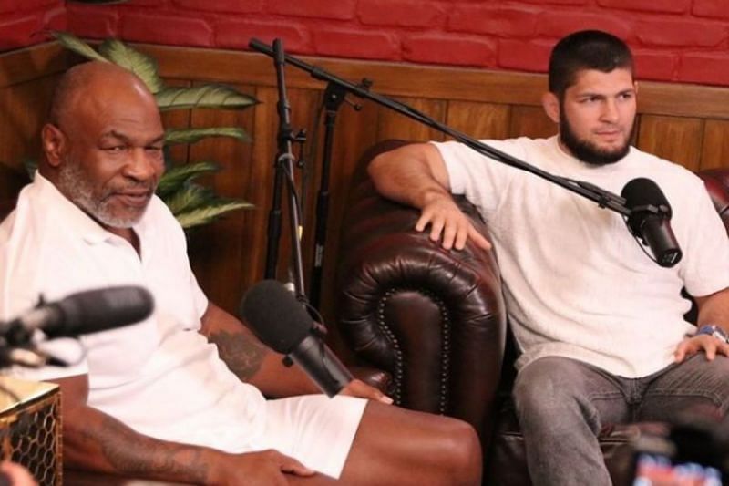 Khabib Nurmagomedov with Mike Tyson on &#039;Hotboxin&#039; with Mike Tyson&#039; podcast [Image credit: @khabib_nurmagomedov via Instagram]