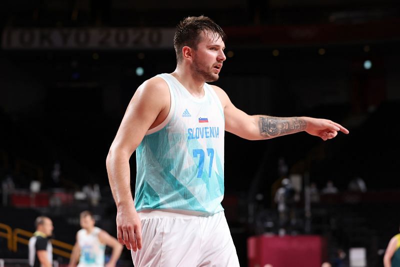 Luka Doncic (#77) of Team Slovenia
