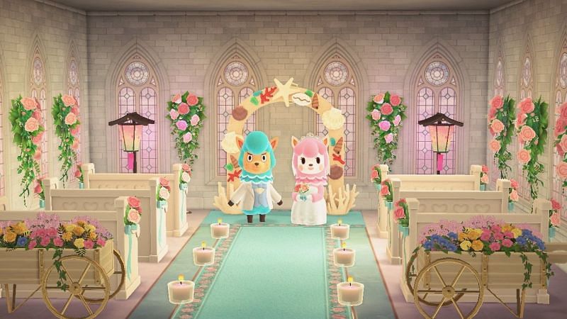Wedding season, which honors Reese and Cyrus&#039; wedding, is the only in-game wedding, but players are having them anyway. Image via Nintendo
