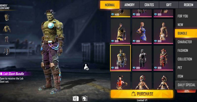This Halloween themed bundle can be bought for 800 diamonds (Image via Free Fire)