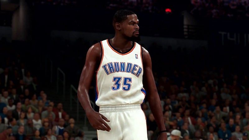 Kevin Durant with the OKC Thunder as seen in NBA 2K20 [Source: IGN]