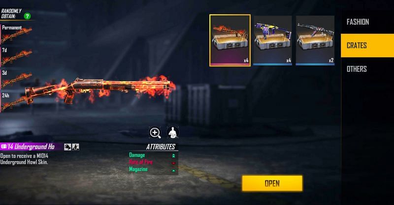 The crate can be opened from the Vault section (Image via Free Fire)