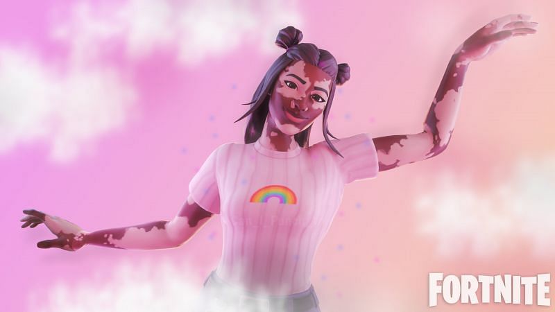 Joy skin in Fortnite has the built-in Kiss Me More emote (Image via Patrick/Twitter)