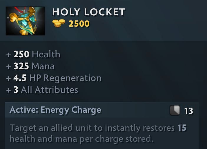 Holy Locket increases all healing values (image via Valve)