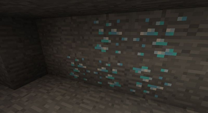 Diamonds sitting in a cave (Image via Minecraft)