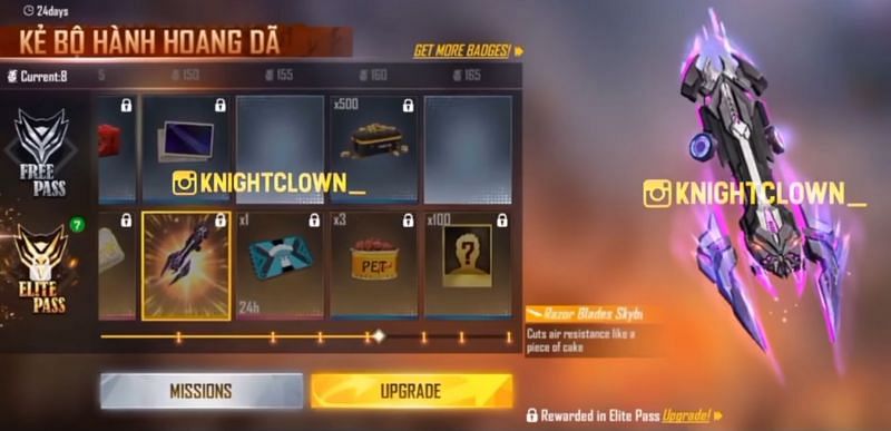 One of the leaked rewards (Image via Knight Clown)