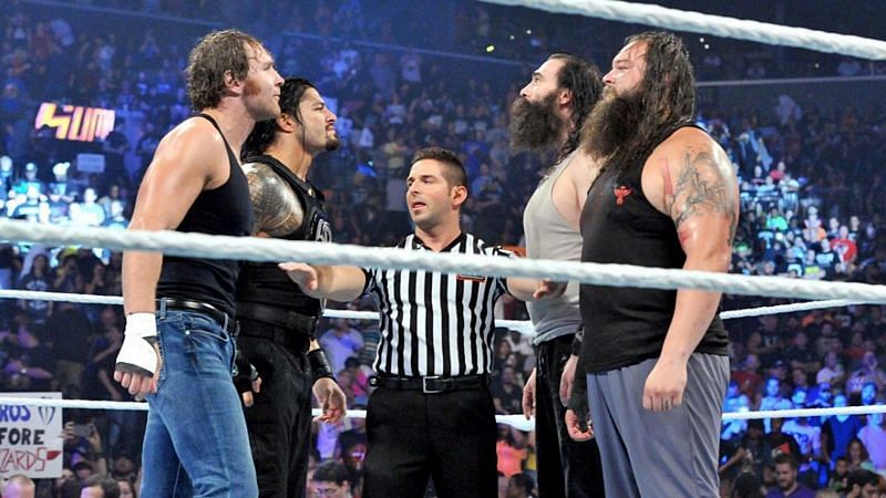 The two former Shield teammates faced off against The Wyatt Family in 2015