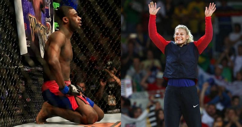 Aljamain Sterling (left) &amp; Kayla Harrison (right)