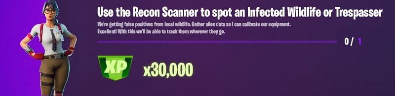 &quot;Use the Recon Scanner to spot an Infected Wildlife or Trespasser&quot; challenge (Image via iFireMonkey)