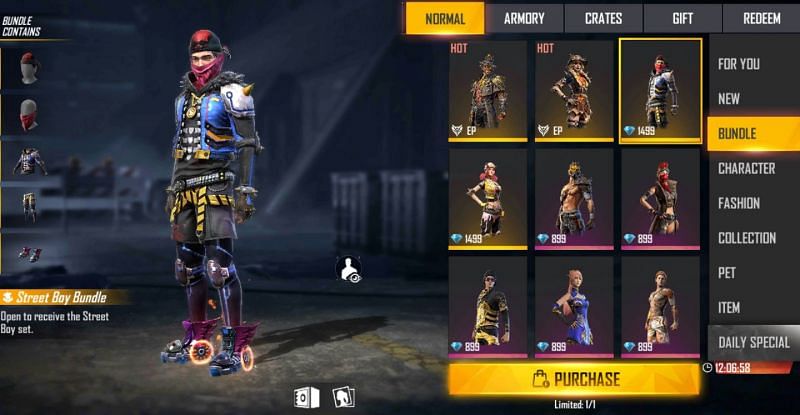 Street Boy Bundle is placed in the legendary category (Image via Free Fire)