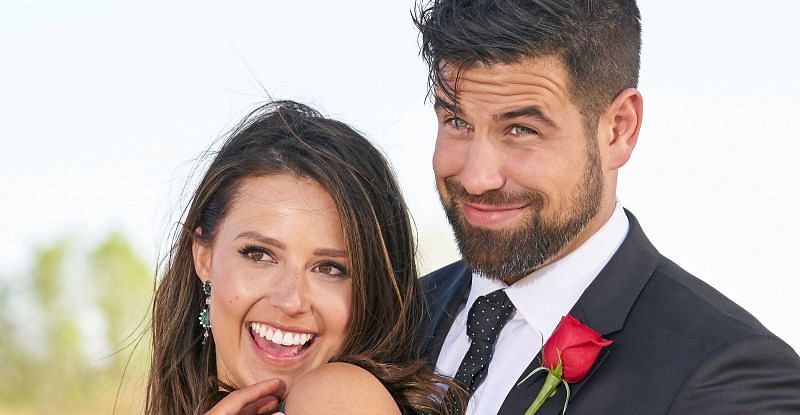 Blake Moynes and Katie Thurston got engaged on the final episode of The Bachelorette (Image via Twitter/Bachelor Nation)