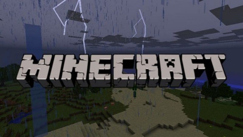 Minecraft thunderstorm. Image via Minecraft