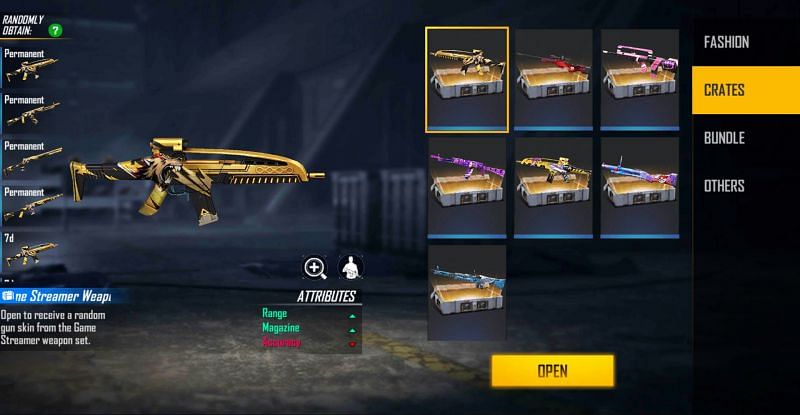 Game Streamer Weapon Loot Crate (Image via Free Fire)