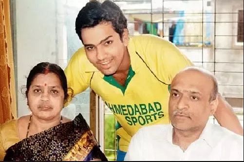 Rohit Sharma with his parents