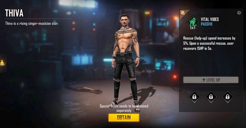 Thiva character will be available for free on 28 August (Image via Free Fire)