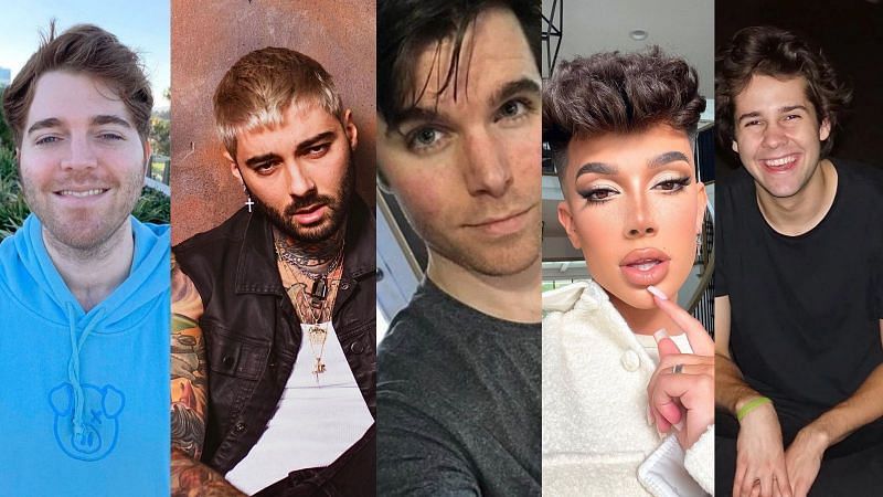 These five YouTubers have been accused and faced cancellation online. (Images via Instagram/ shanedawson | romeolacoste | onisiondaily | jamescharles | daviddobrikdaily)
