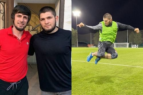 Khabib Nurmagomedov signed by Russian club FC Legion Dynamo [Image credits: @khabib_nurmagomedov and @lahiyalov10 via Instagram]