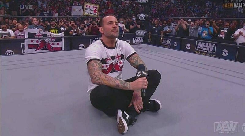 CM Punk addresses the crowd in his hometown of Chicago